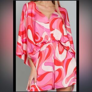 Pink multicolor Aakaa romper